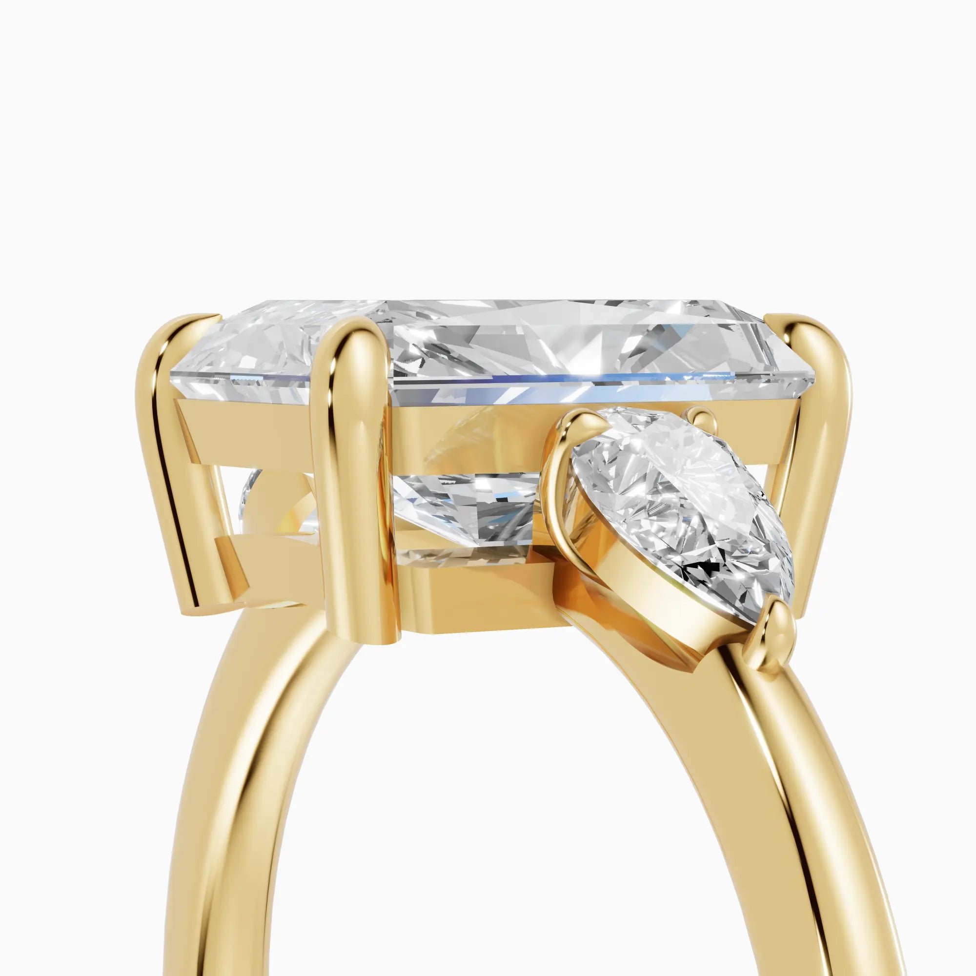 Anillo de compromiso ELARA radiante trilogía - detalle banda