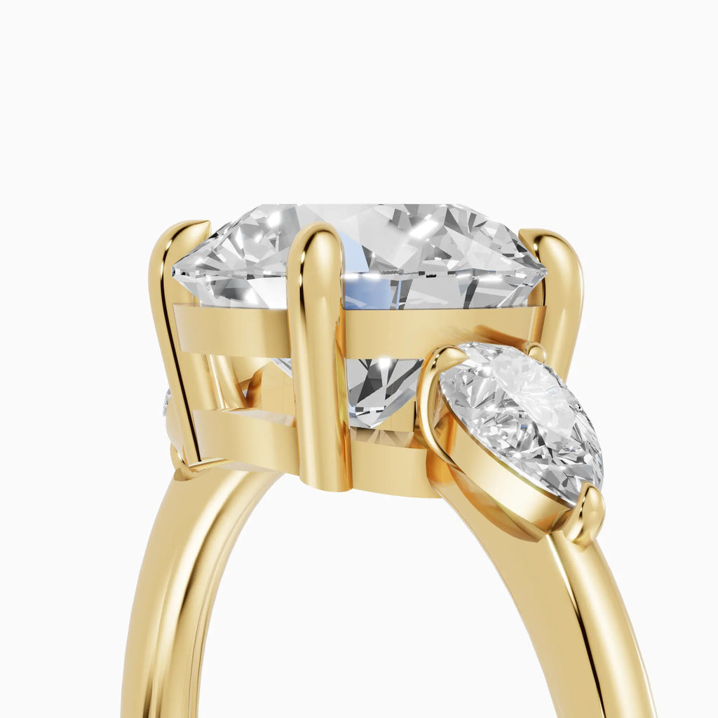 Anillo de compromiso ELARA brillante trilogía - detalle banda