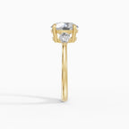 Anillo de compromiso ELARA brillante trilogía en oro amarillo 14k - detalle engaste
