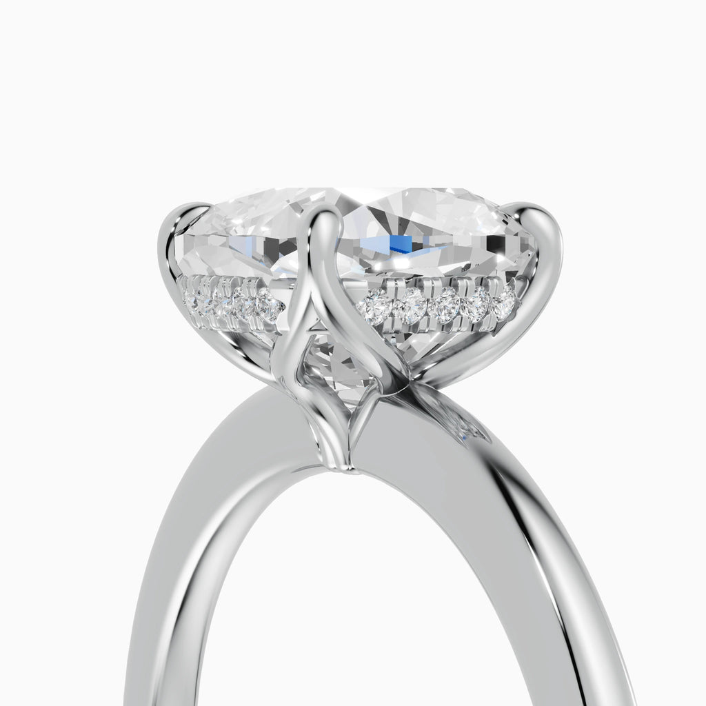 Anillo de compromiso Flora en oro blanco con diamante corte cojín de 2 quilates