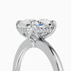 Flora engagement ring in white gold with 2-carat cushion cut diamond