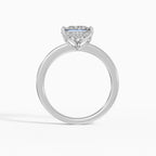 Flora engagement ring in white gold with 2-carat princess cut diamond, top view
