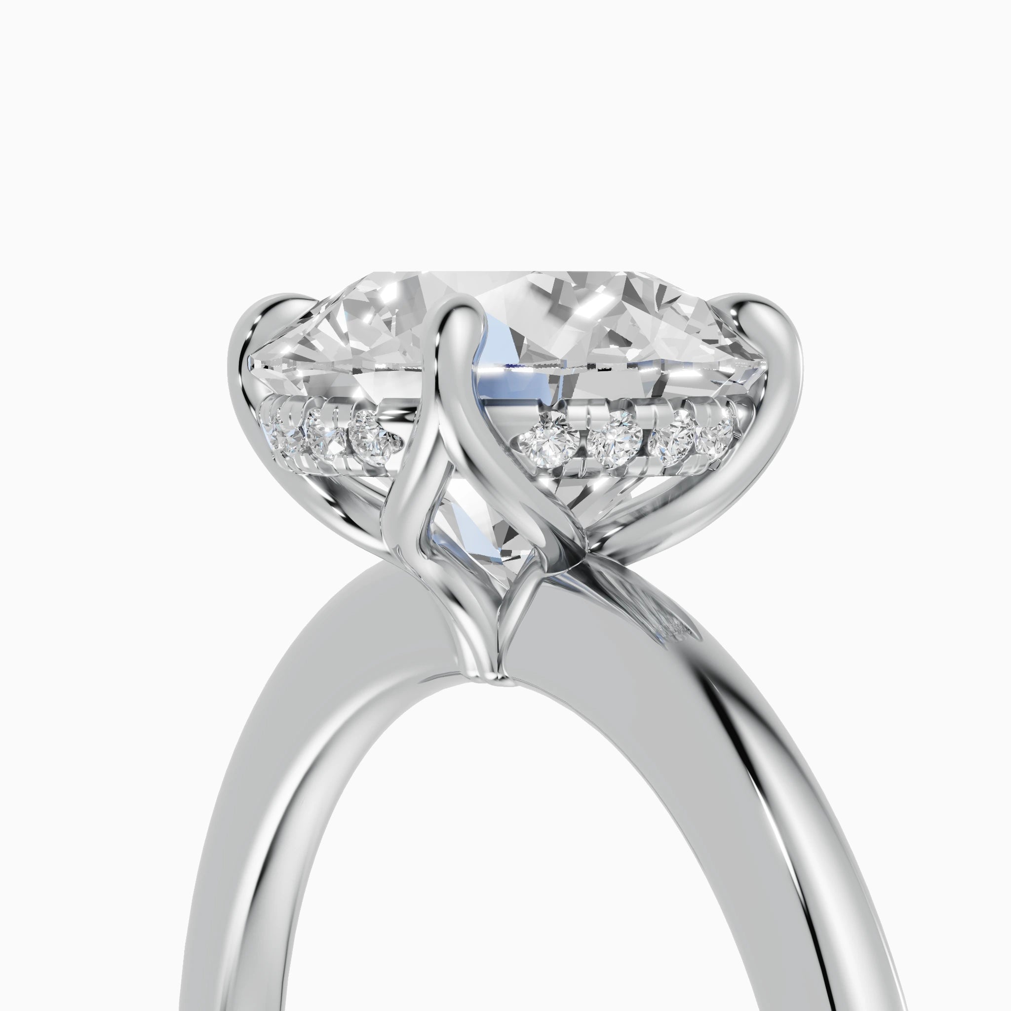 Anillo de compromiso Flora en oro blanco con diamante corte brillante de 2 quilates