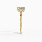 Flora engagement ring in yellow gold with 2-carat princess cut diamond, profile view