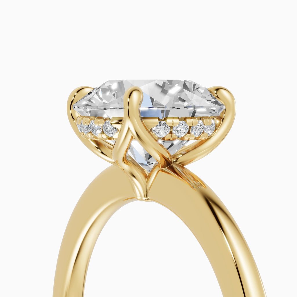 Anillo de compromiso Flora en oro amarillo con diamante corte brillante de 2 quilates
