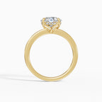 Flora engagement ring in yellow gold with 2-carat round brilliant diamond, top view