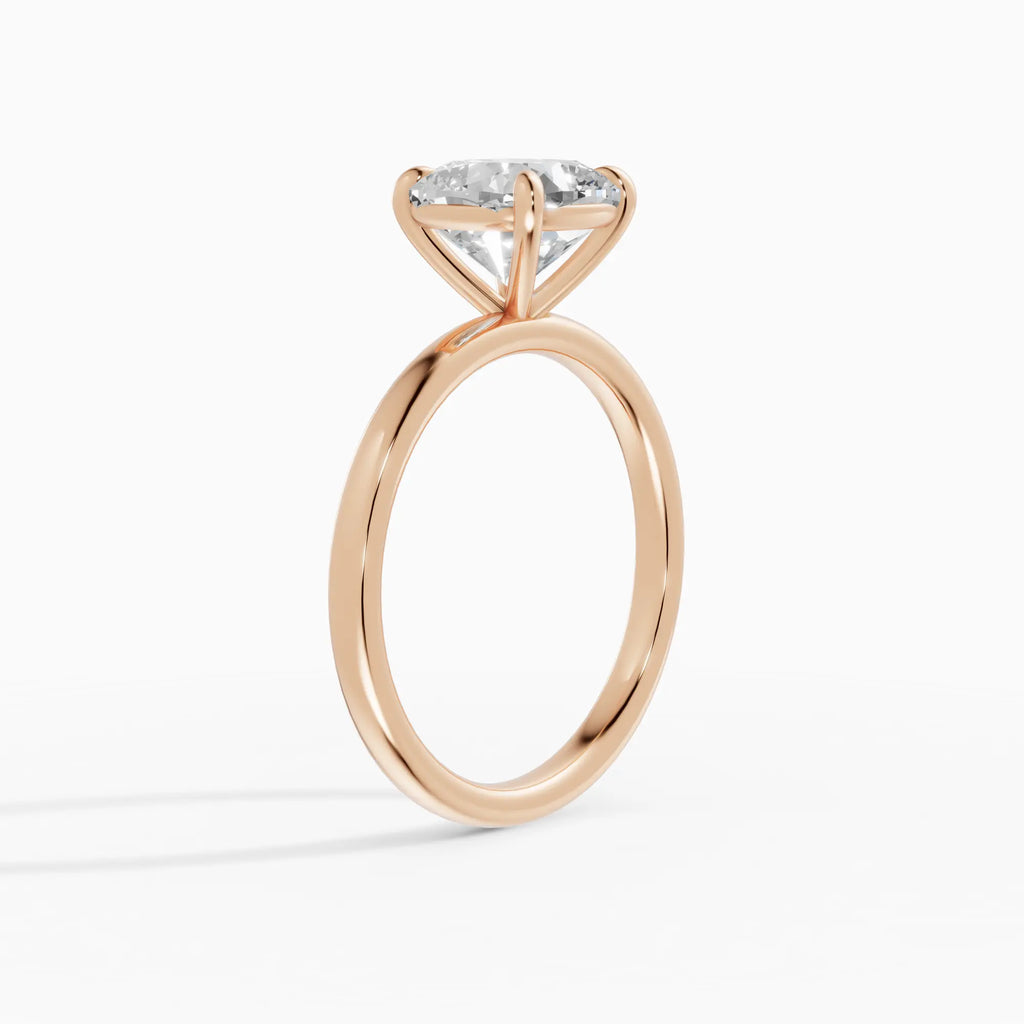 Anillo de compromiso GAIA cojín solitario en oro rosa 18k - vista lateral