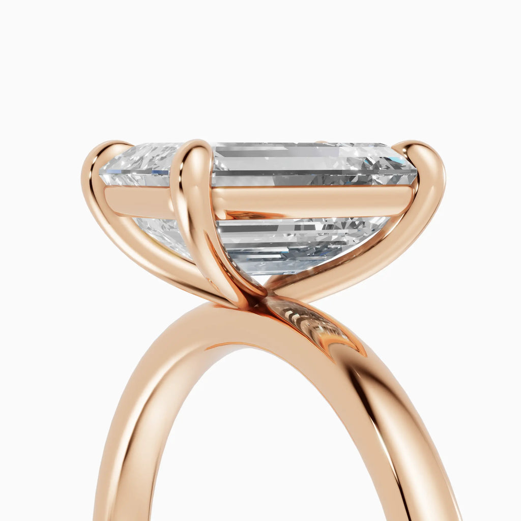 Anillo de compromiso GAIA esmeralda solitario - vista trasera
