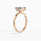 Anillo de compromiso GAIA esmeralda solitario en oro rosa 18k - vista lateral