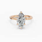 Anillo de compromiso GAIA marquesa solitario en oro rosa 18k - vista frontal