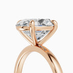 Anillo de compromiso GAIA oval solitario en oro rosa 18k - detalle engaste
