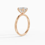 Anillo de compromiso GAIA oval solitario en oro rosa 18k - vista lateral