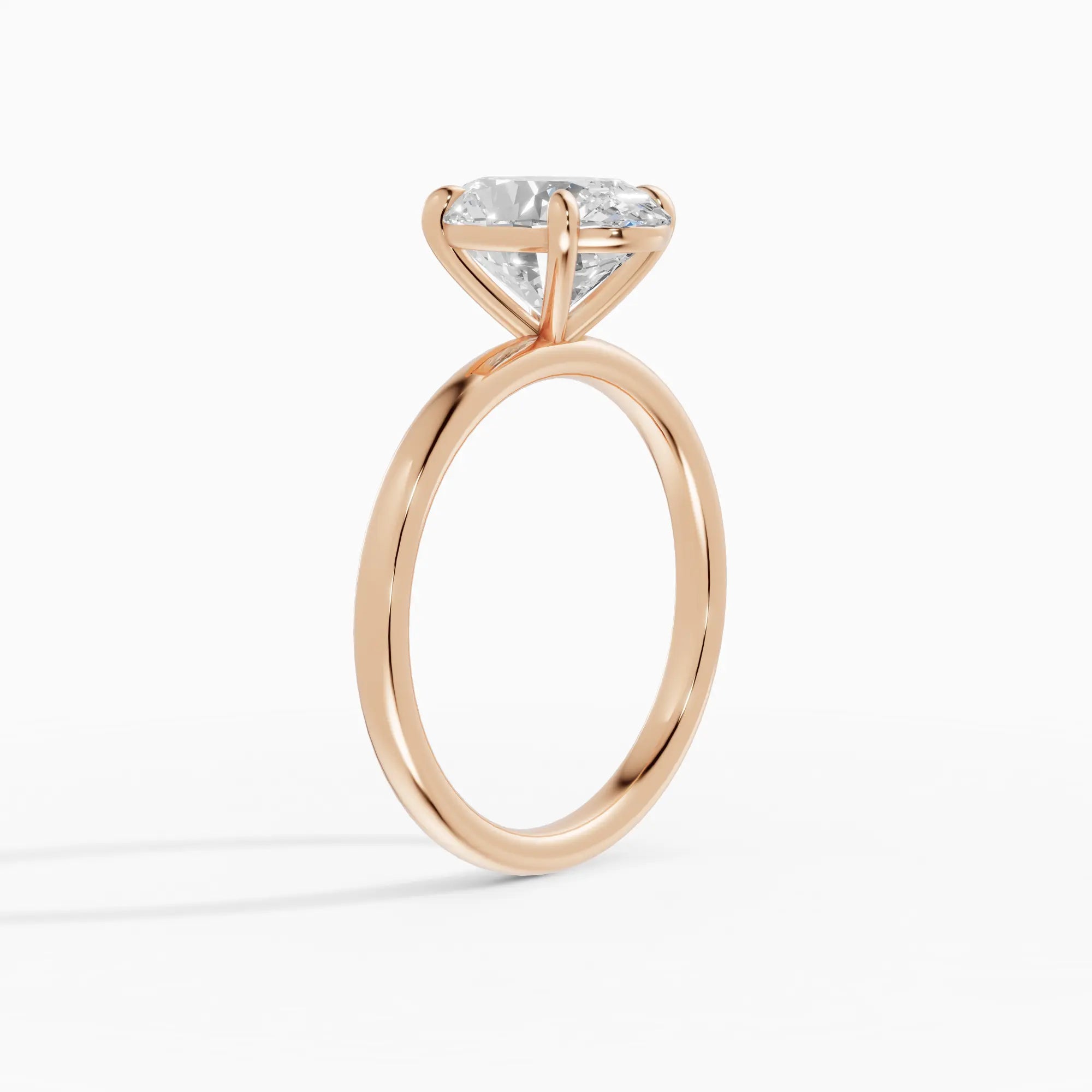 Anillo de compromiso GAIA oval solitario en oro rosa 18k - vista lateral