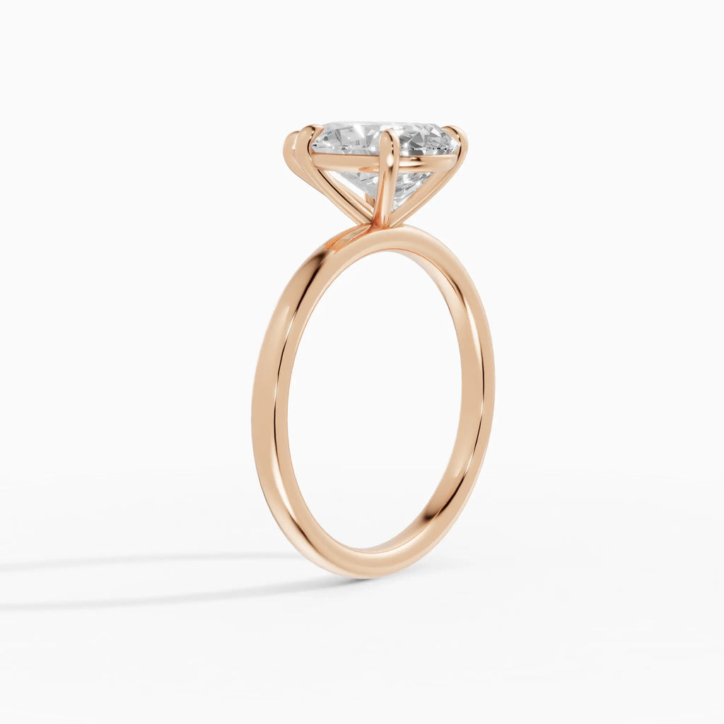 Anillo de compromiso GAIA pera solitario en oro rosa 18k - vista lateral