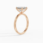 Anillo de compromiso GAIA princesa solitario en oro rosa 18k - vista lateral