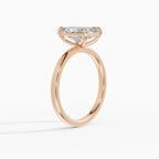 Anillo de compromiso GAIA radiante solitario en oro rosa 18k - vista lateral