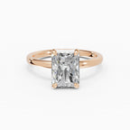 Anillo de compromiso GAIA radiante solitario en oro rosa 18k - vista frontal