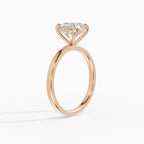 Anillo de compromiso GAIA brillante solitario en oro rosa 18k - vista lateral