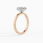 Anillo de compromiso GAIA cojín solitario bicolor oro rosa y oro blanco 18k