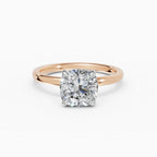 Anillo de compromiso GAIA cojín solitario bicolor oro rosa y oro blanco 18k