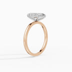 Anillo de compromiso GAIA marquesa solitario bicolor oro rosa y oro blanco 18k