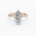 Anillo de compromiso GAIA marquesa solitario bicolor oro rosa y oro blanco 18k