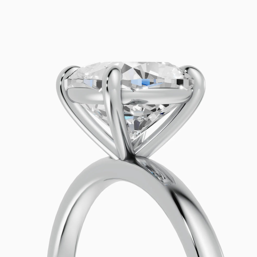 Anillo de compromiso GAIA cojín solitario en oro blanco 18k - detalle engaste