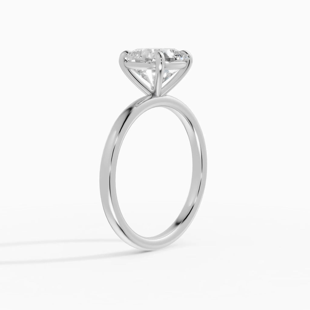 Anillo de compromiso GAIA cojín solitario en oro blanco 18k - vista lateral
