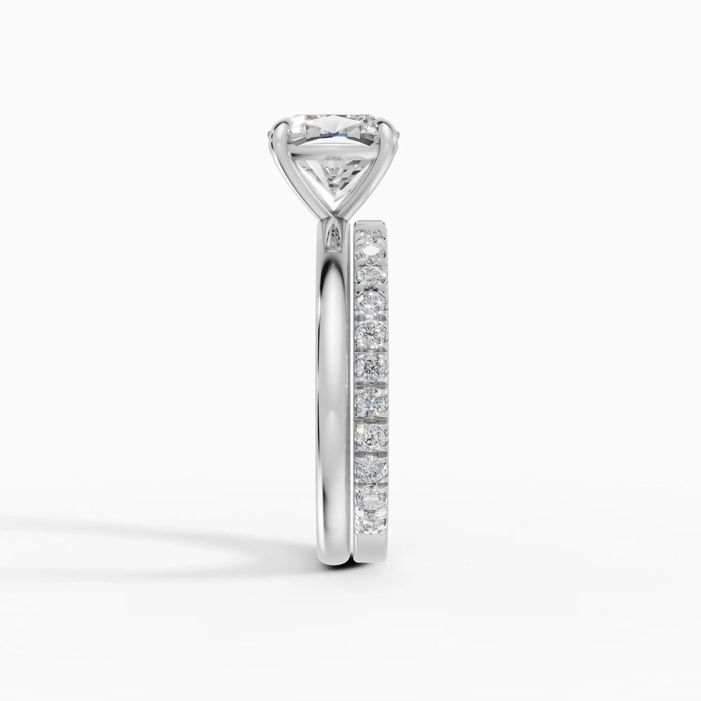 Anillo de compromiso GAIA cojín solitario en oro blanco 18k - vista superior