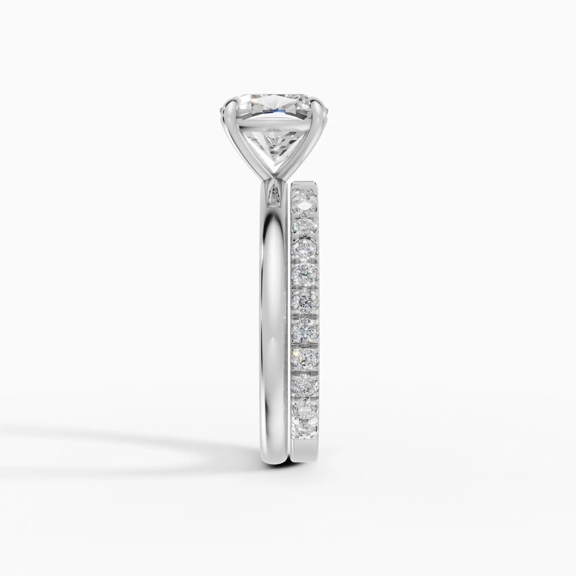 Anillo de compromiso GAIA cojín solitario en oro blanco 18k - vista superior