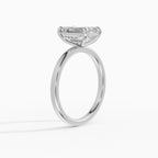 Anillo de compromiso GAIA esmeralda solitario en oro blanco 18k - vista lateral