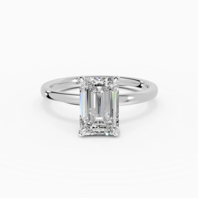 Anillo de compromiso GAIA esmeralda solitario - medidas