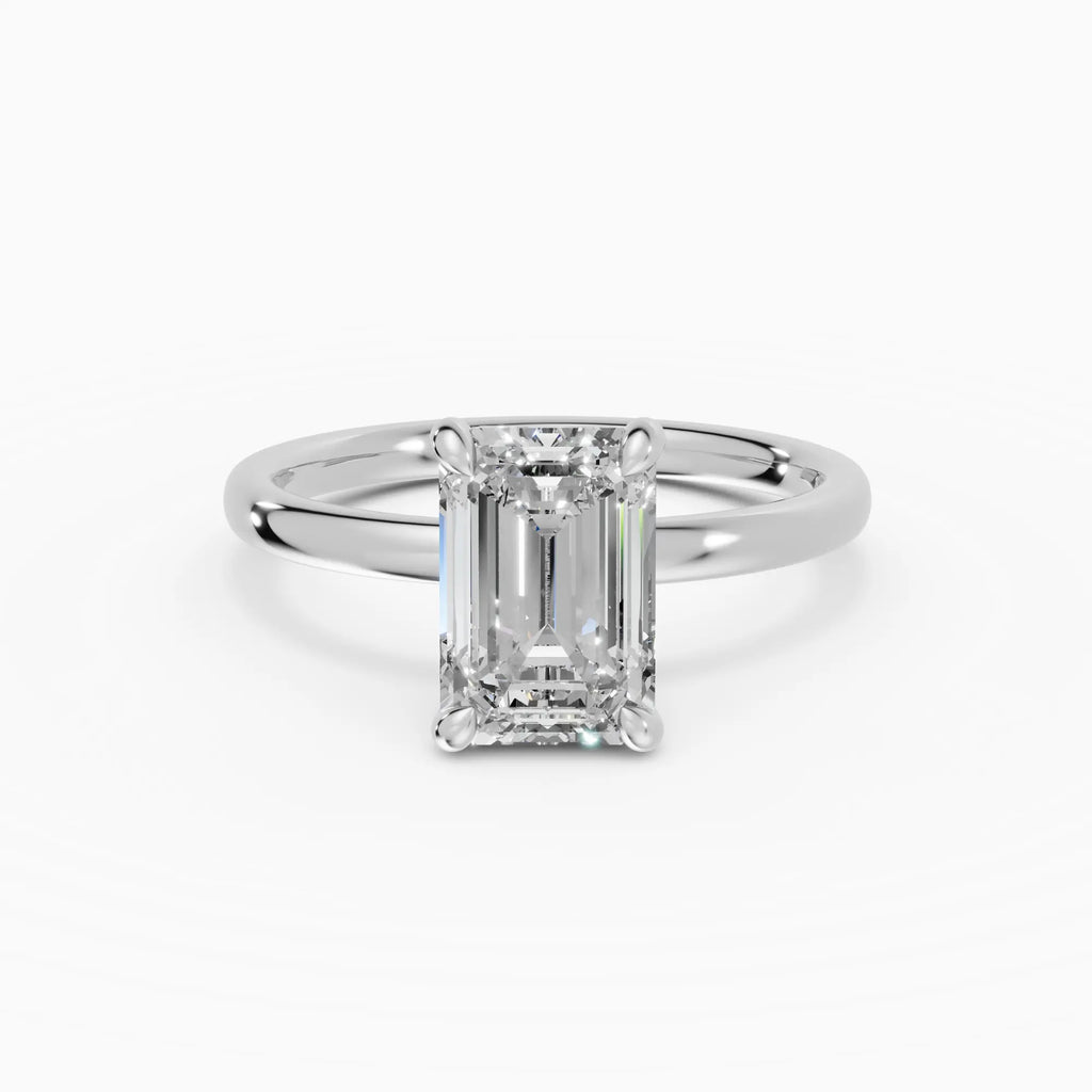 Anillo de compromiso GAIA esmeralda solitario - medidas