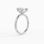 Anillo de compromiso GAIA marquesa solitario en oro blanco 18k - vista lateral