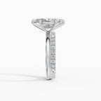 Anillo de compromiso GAIA marquesa solitario en oro blanco 18k - vista superior
