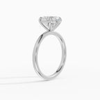 Anillo de compromiso GAIA oval solitario en oro blanco 18k - vista lateral