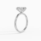 Anillo de compromiso GAIA pera solitario en oro blanco 18k - vista lateral