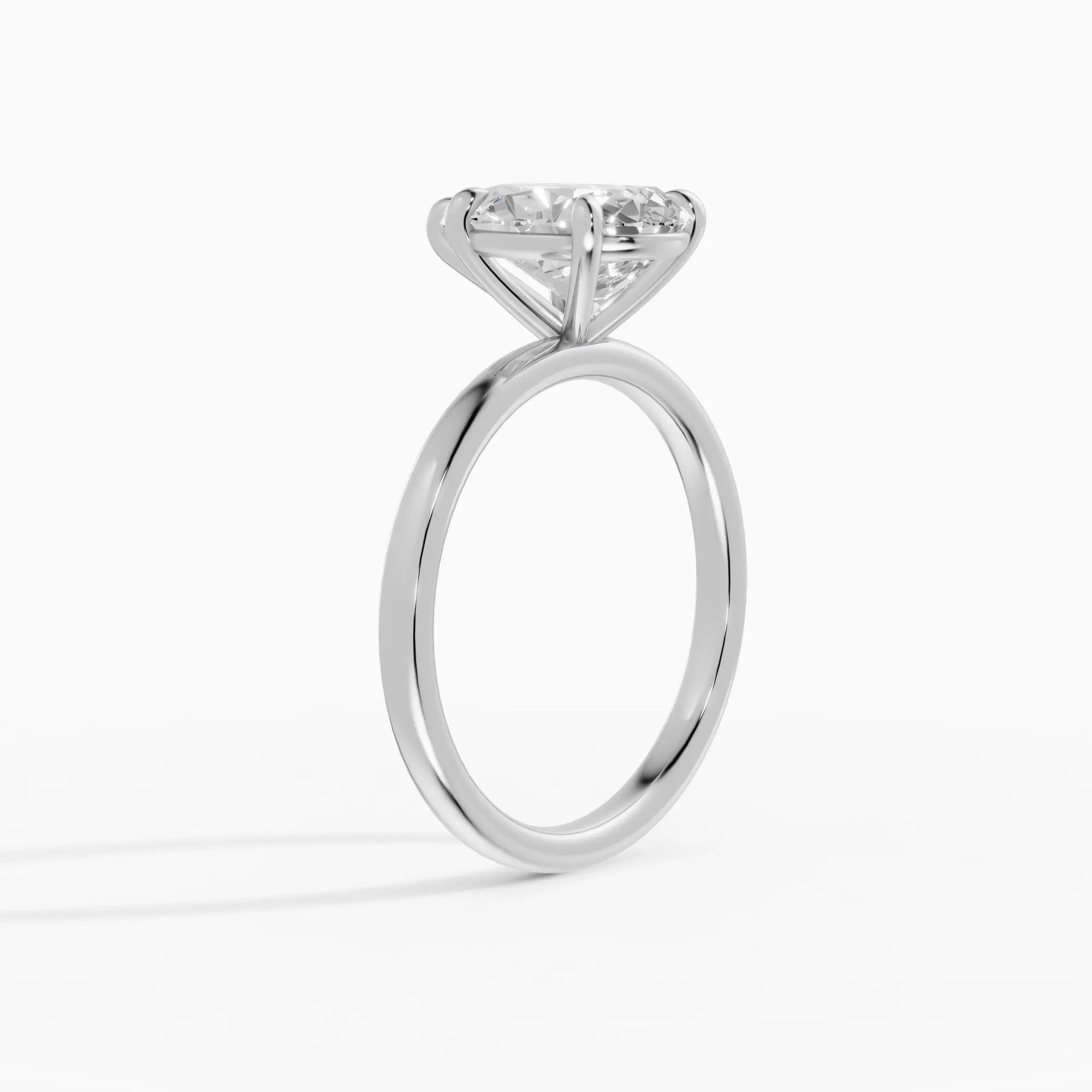 Anillo de compromiso GAIA pera solitario en oro blanco 18k - vista lateral