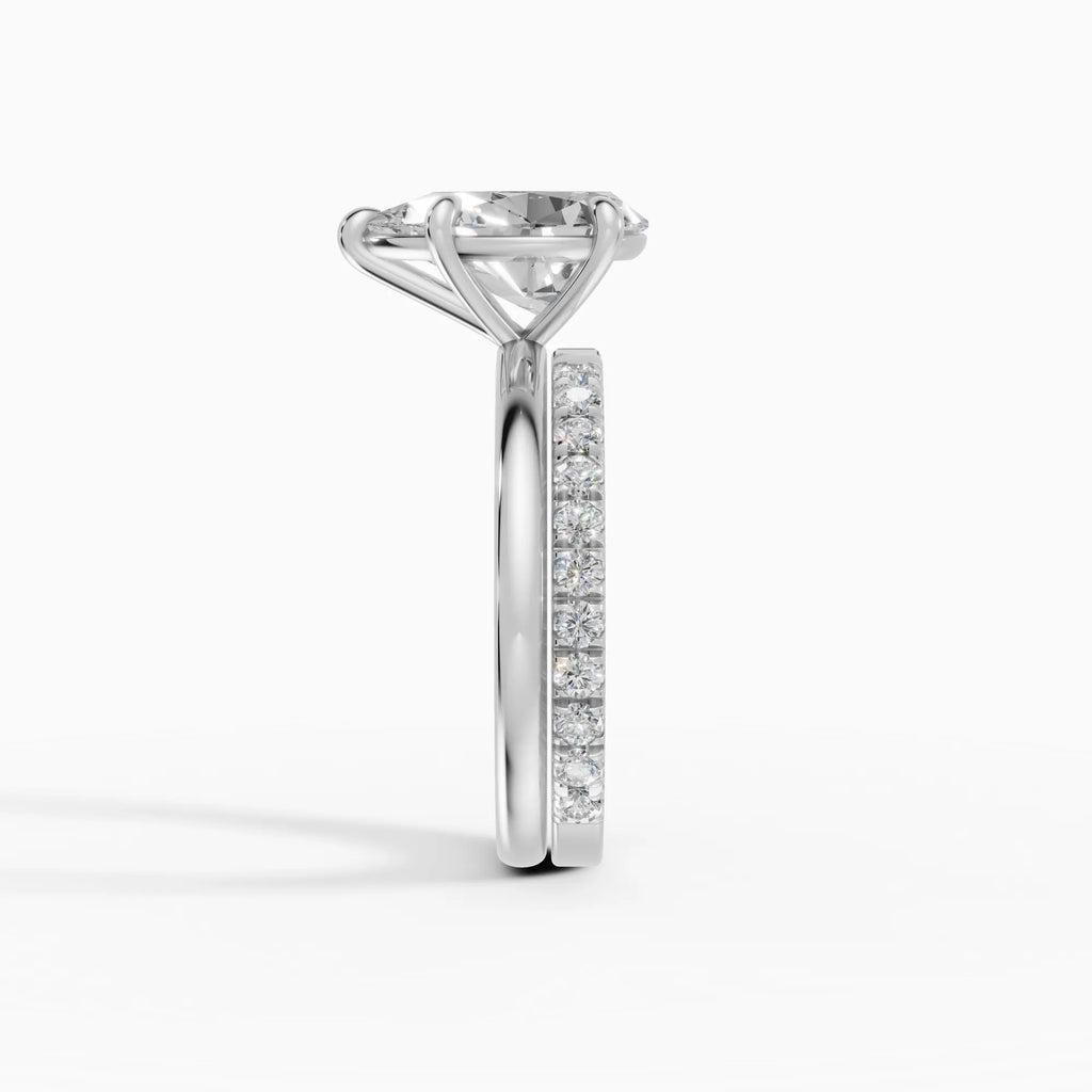 Anillo de compromiso GAIA pera solitario en oro blanco 18k - vista superior