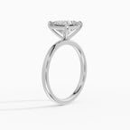 Anillo de compromiso GAIA princesa solitario en oro blanco 18k - vista lateral