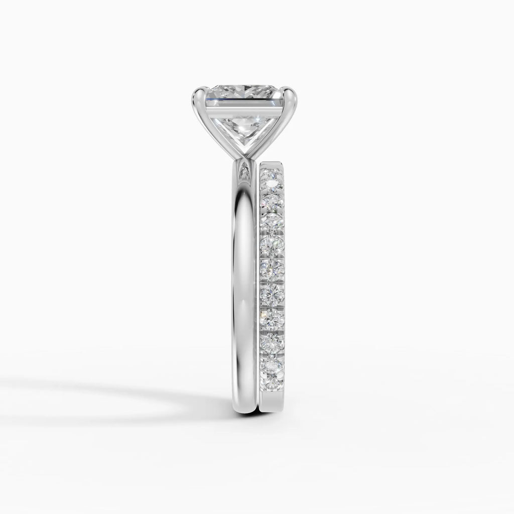 Anillo de compromiso GAIA princesa solitario en oro blanco 18k - vista superior