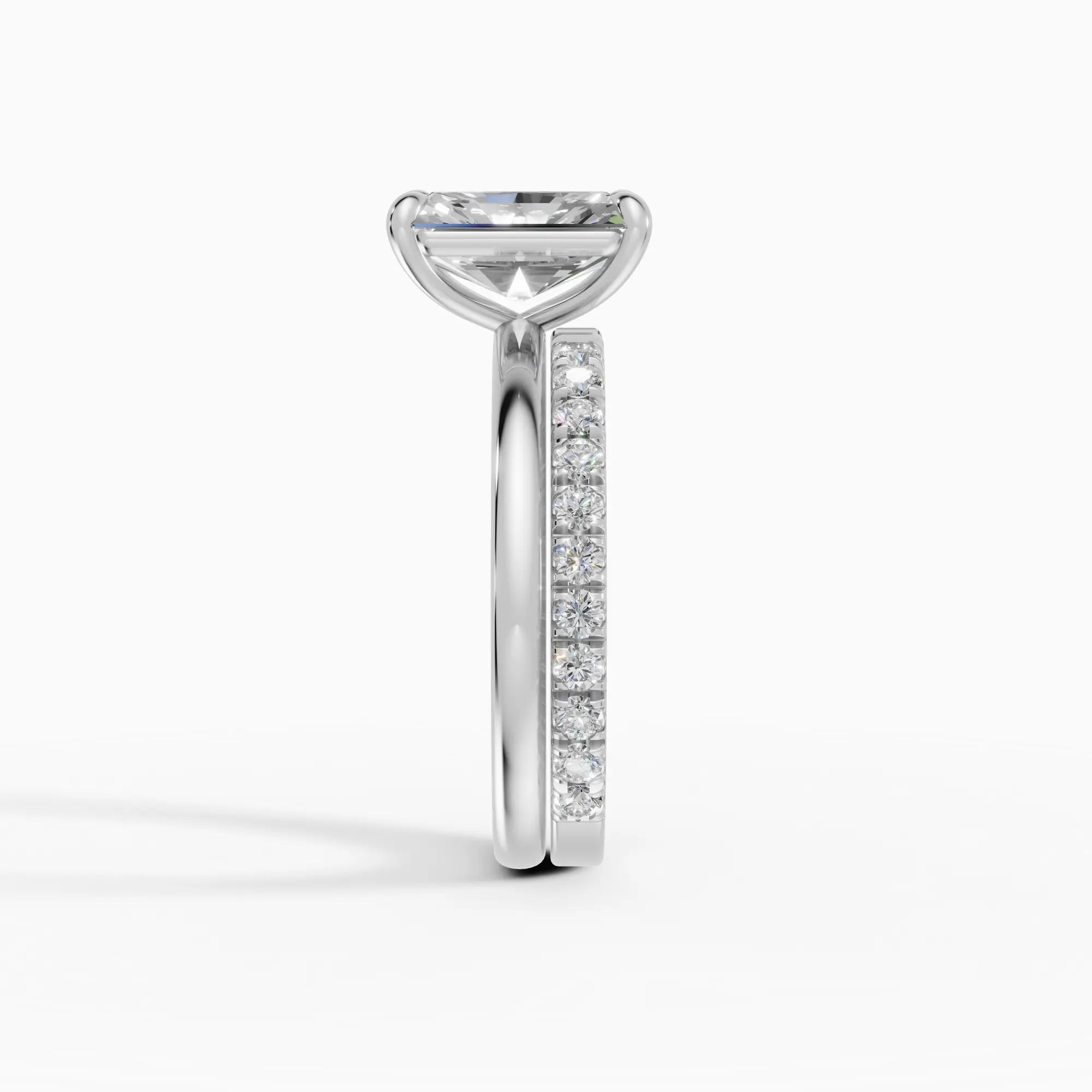 Anillo de compromiso GAIA radiante solitario en oro blanco 18k - vista superior