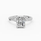 Anillo de compromiso GAIA radiante solitario en oro blanco 18k - vista frontal