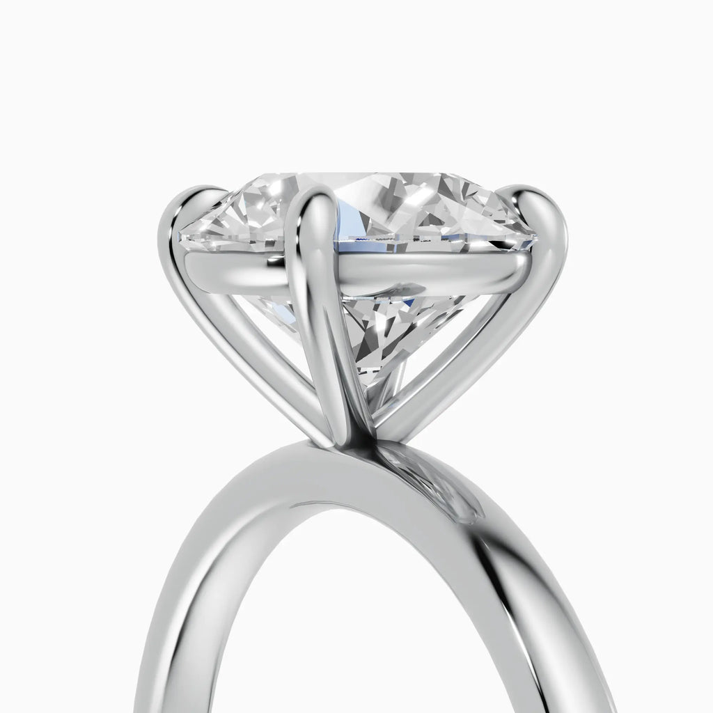 Anillo de compromiso GAIA brillante solitario en oro blanco 18k - detalle engaste