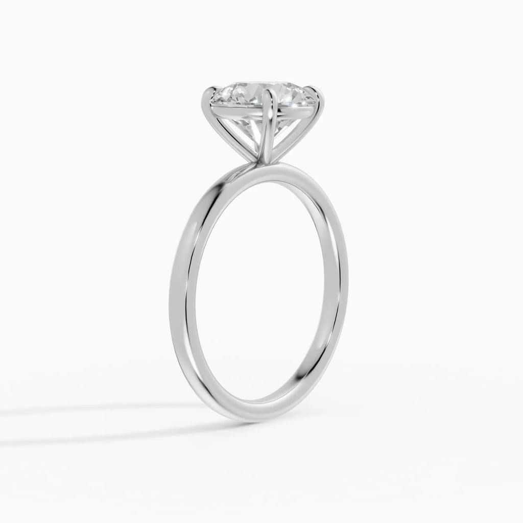Anillo de compromiso GAIA brillante solitario en oro blanco 18k - vista lateral