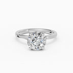 Anillo de compromiso GAIA brillante solitario en oro blanco 18k - vista frontal