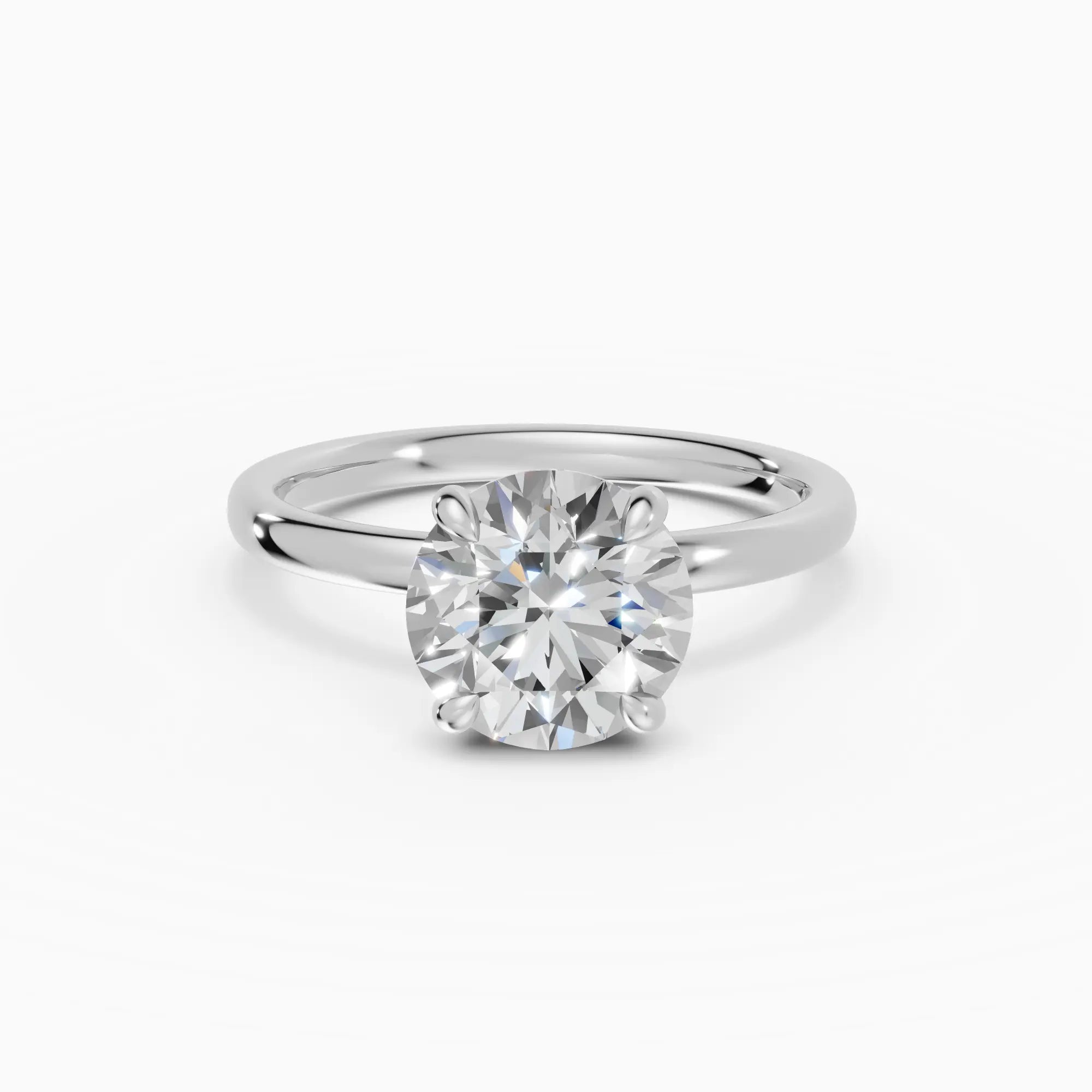 Anillo de compromiso GAIA brillante solitario en oro blanco 18k - vista frontal
