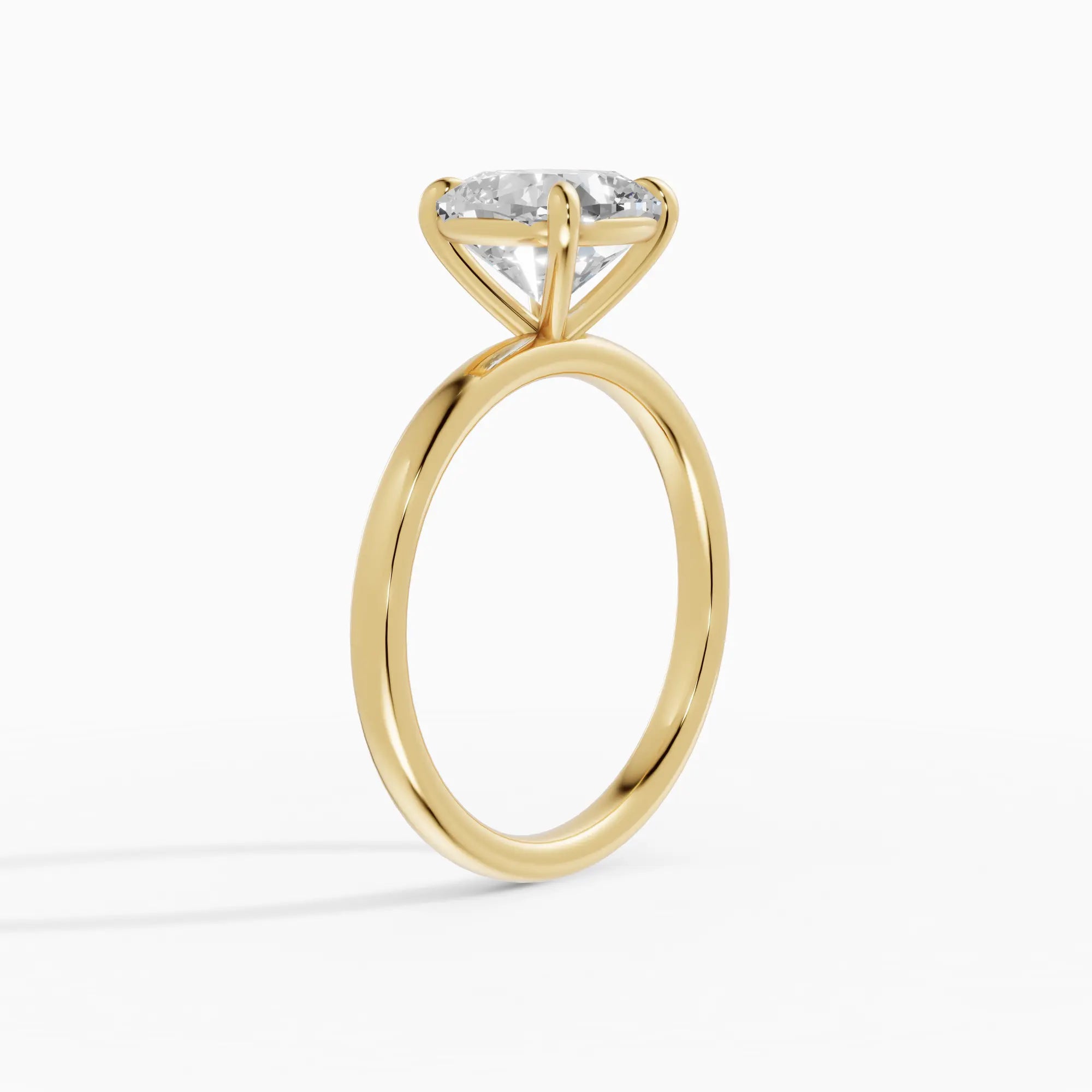 Anillo de compromiso GAIA cojín solitario en oro amarillo 18k - vista lateral