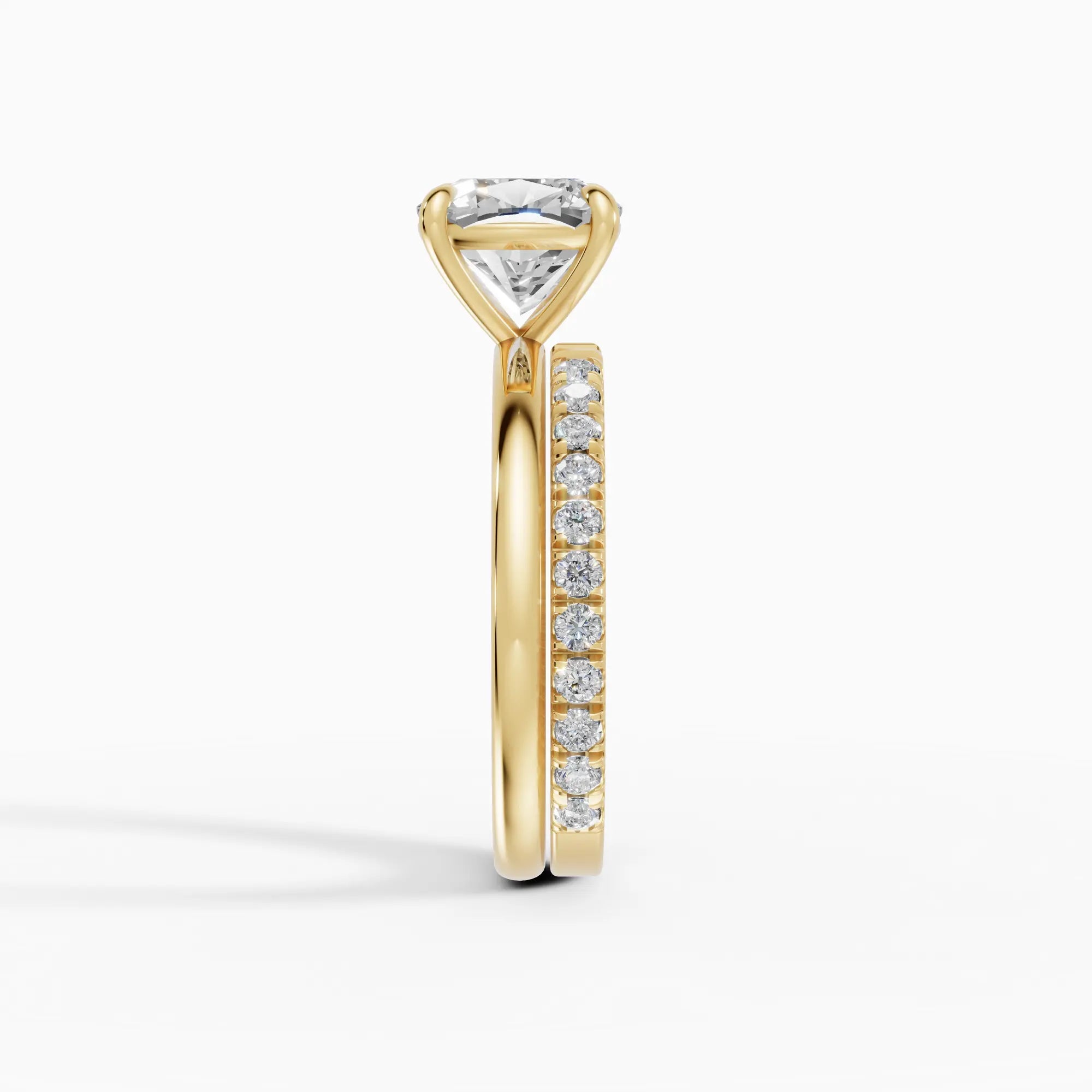 Anillo de compromiso GAIA cojín solitario en oro amarillo 18k - vista superior