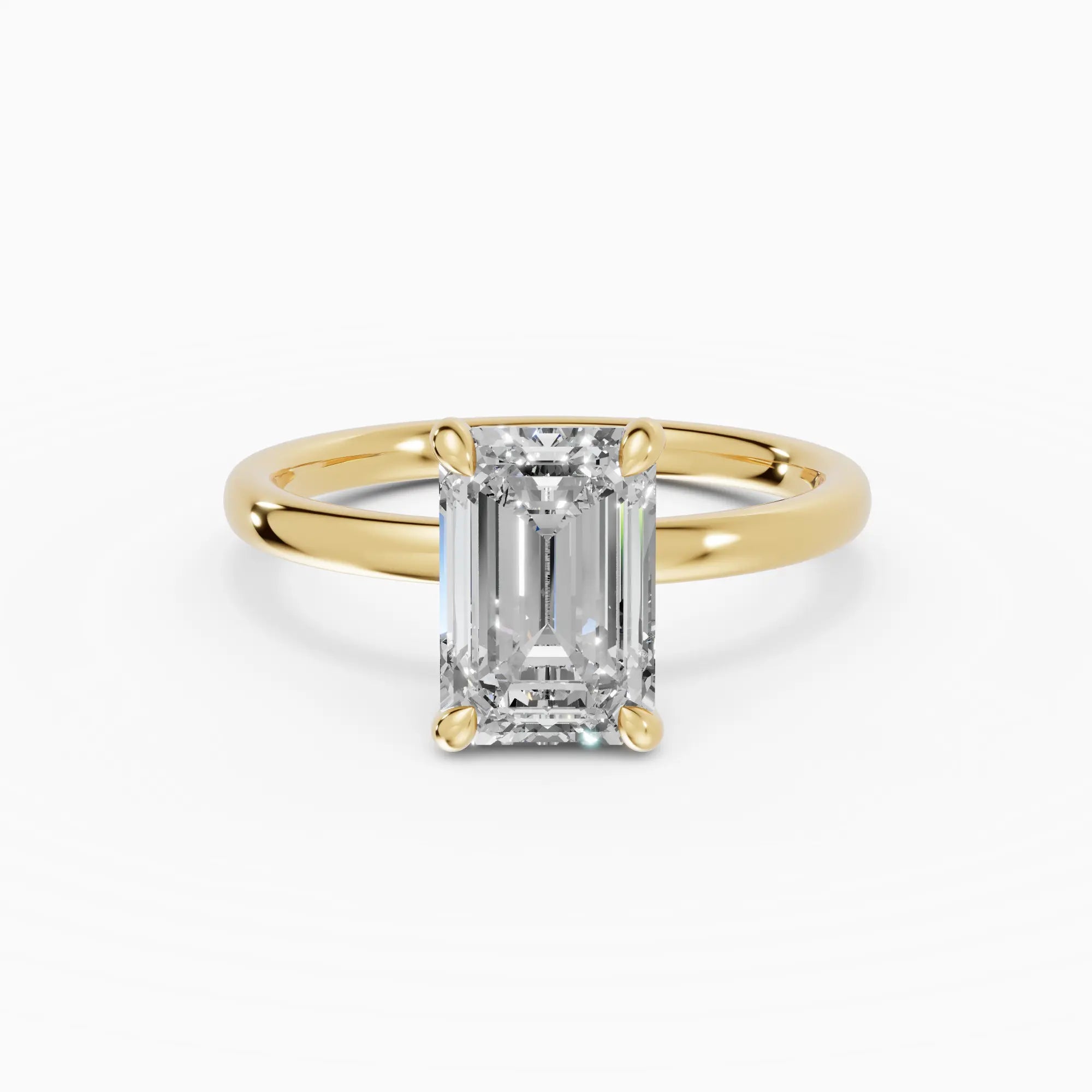 Anillo de compromiso GAIA esmeralda solitario en oro amarillo 18k